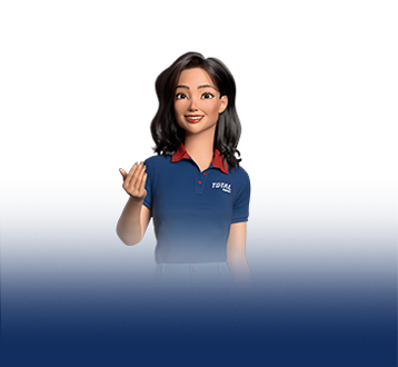 Assistente virtual EVA mulher de cabelos pretos e camisa azul