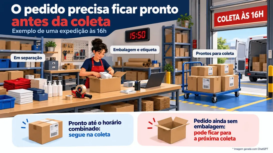 Infográfico sobre preparação de pedidos e prazos de coleta na black week.