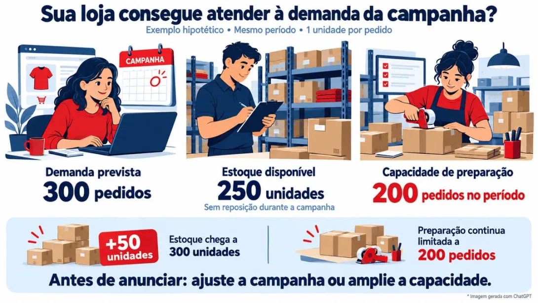 Infográfico de alinhamento entre procura, estoque e capacidade no processo de S&OP.